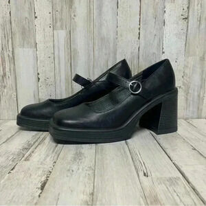 Pop Women Black Sinclaire Block Heel Platform Y2K Mary Jane Dress Shoes Size 10M
